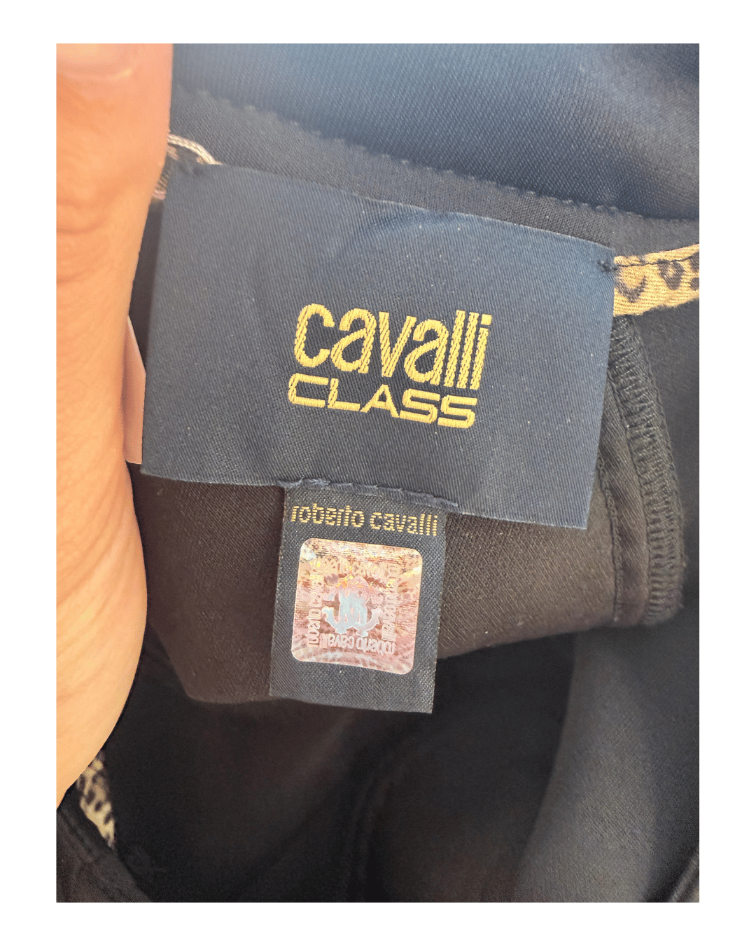 FELPA CAVALLI NERA CON FRANGE Tg S