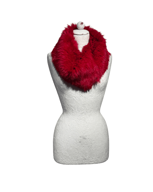 COLLO IN LAPIN ROSSO / MAGENTA TAGLIA UNICA