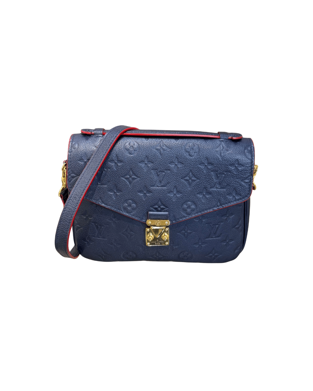 METIS LOUIS VUITTON PELLE BLU RIFINITURE ROSSE