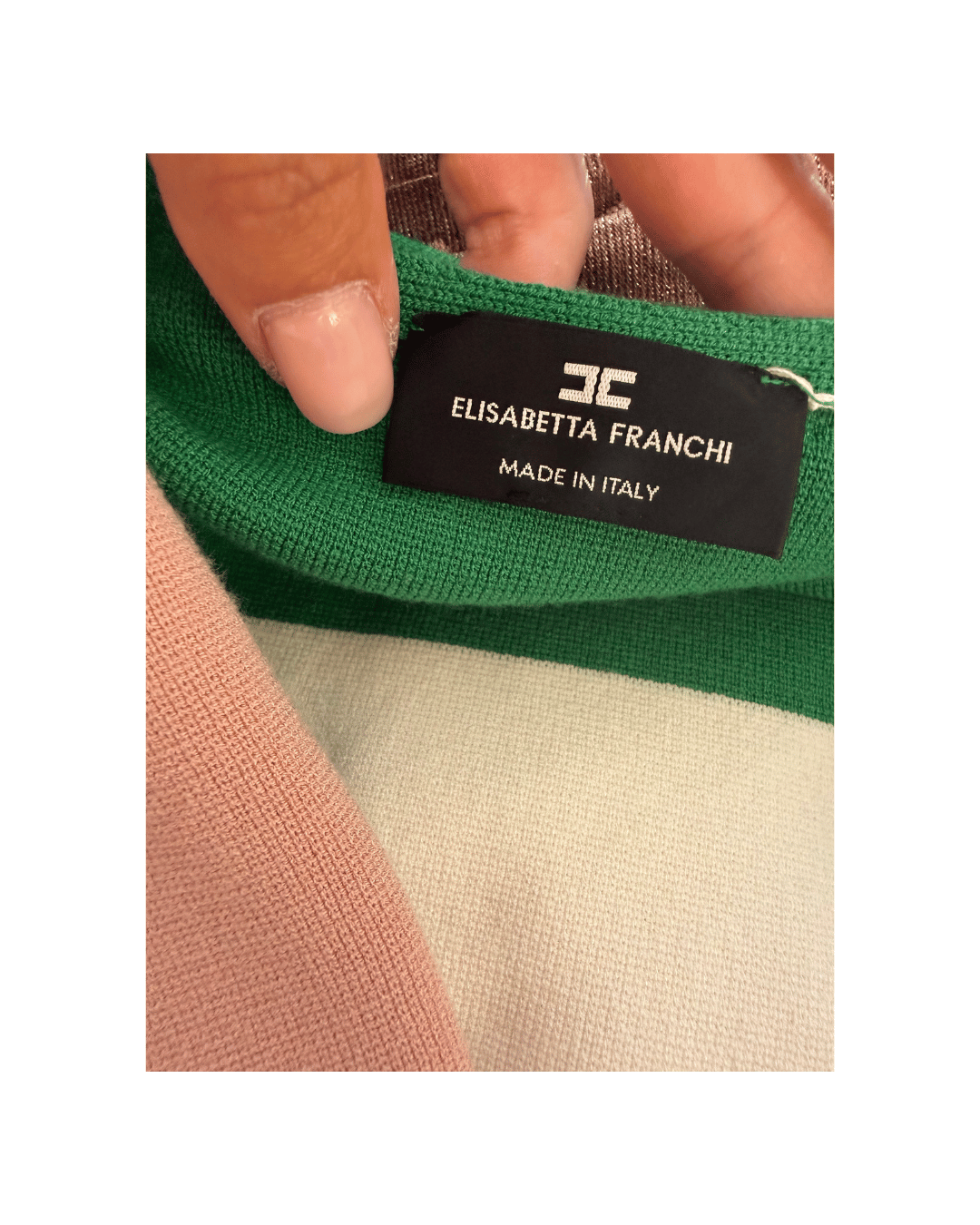 CARDIGAN TRICOLORE ELISABETTA FRANCHI Tg 40