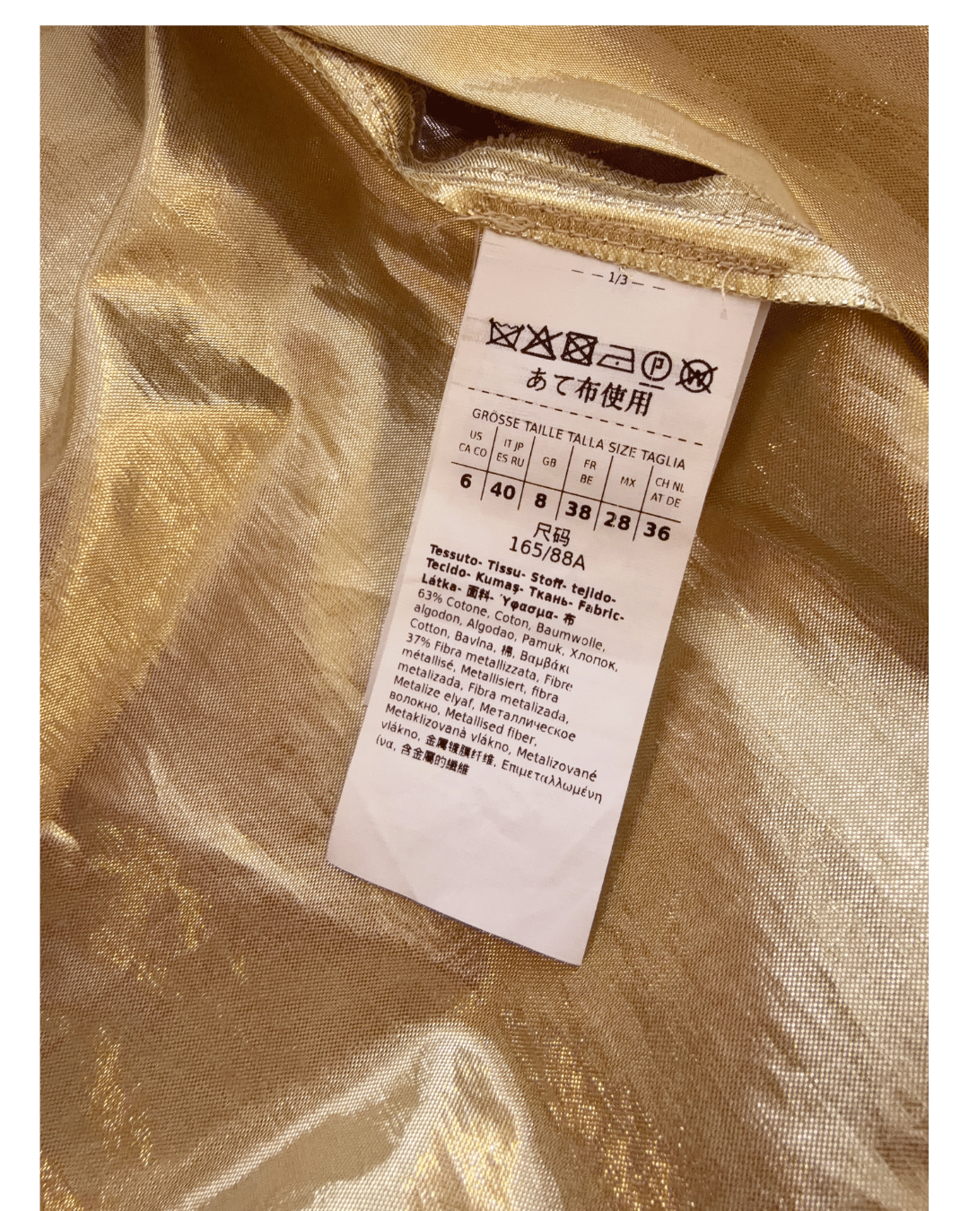 CAMICIA WEEKEND MAX MARA LAMINATA ORO Tg 40