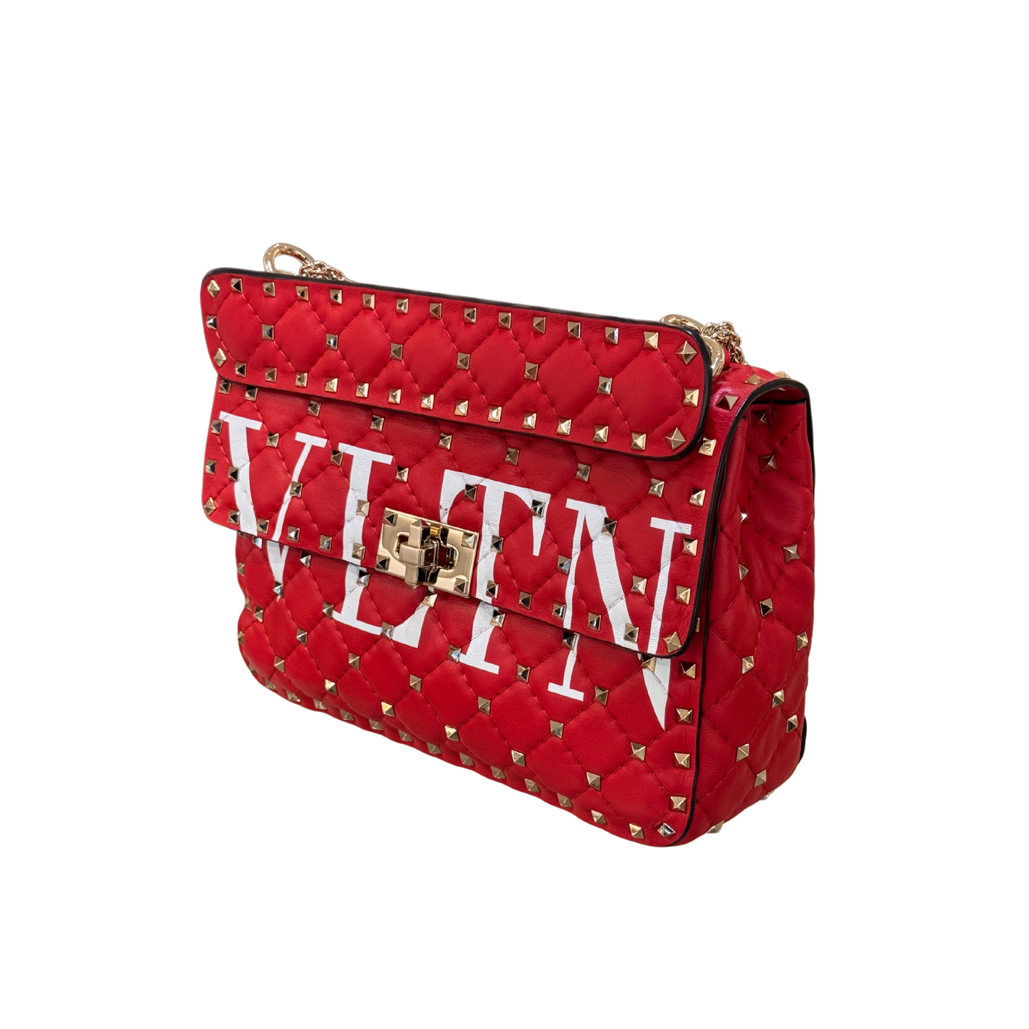 VALENTINO SPIKE ROSSA SCRITTA BIANCA