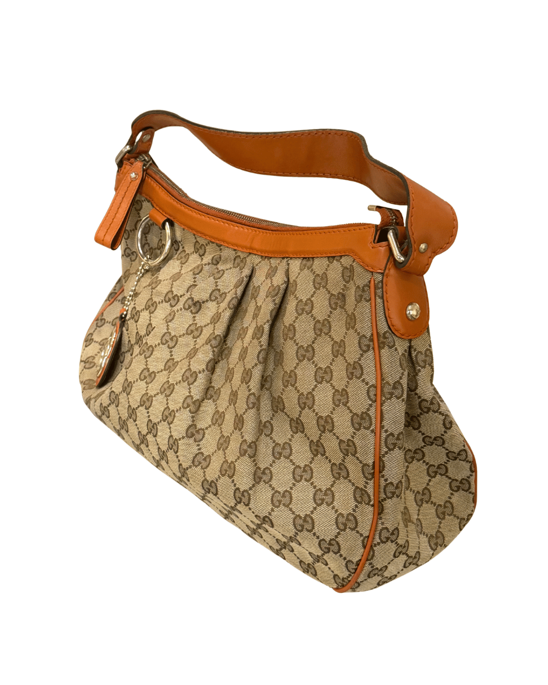 BORSA DI GUCCI GG SUPREME CON RIFINITURE ARANCIONI