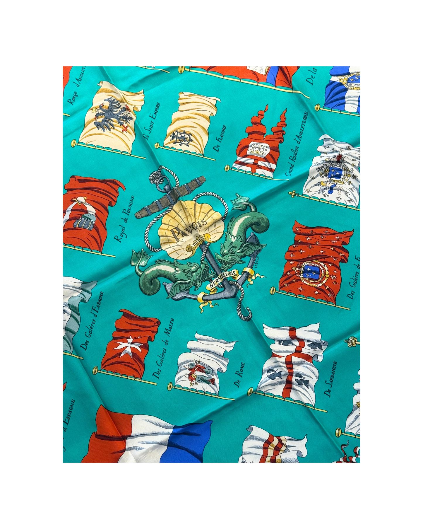 FOULARD HERMES PAVOI VERDE ACQUA