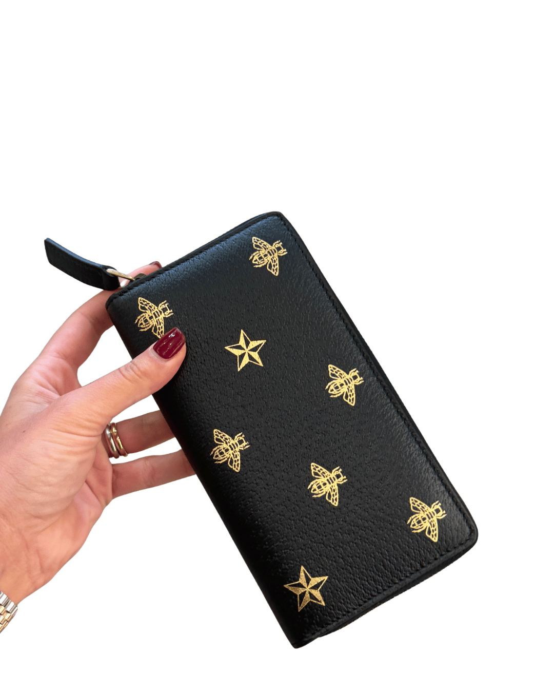 PORTAFOGLIO NERO GUCCI ANIMALIER BEE STAR