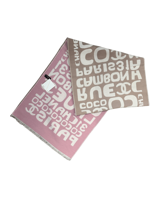 SCIARPA DEGRADE CHANEL ROSA E CAPPUCCINO