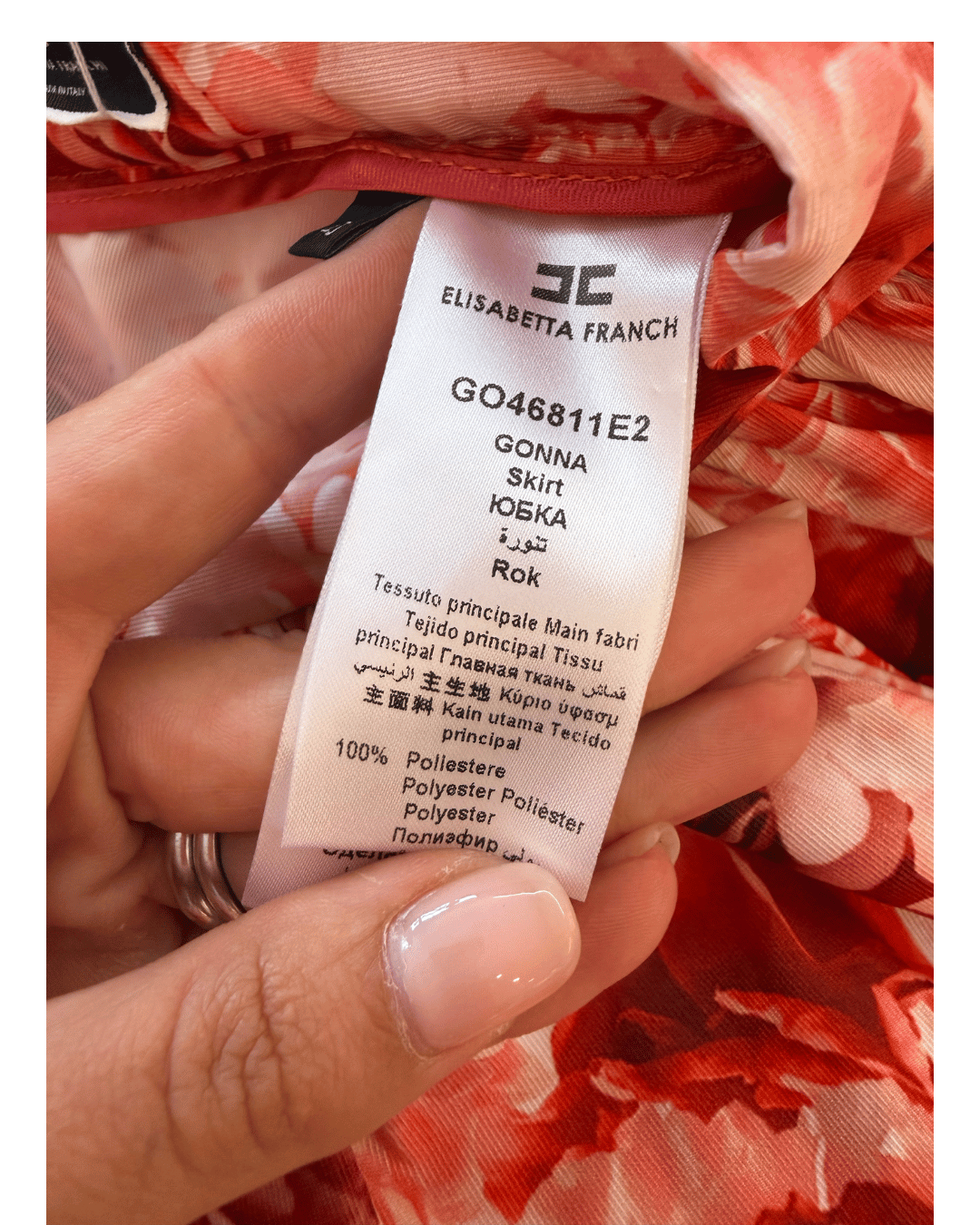 GONNA FIORI A BALZE ELISABETTA FRANCHI ROSSA Tg 40