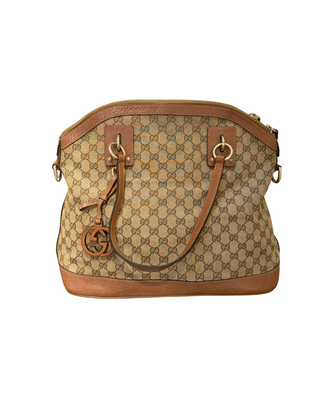 BORSA GUCCI GG SUPREME CON RIFINITURE CUOIO E TRACOLLA