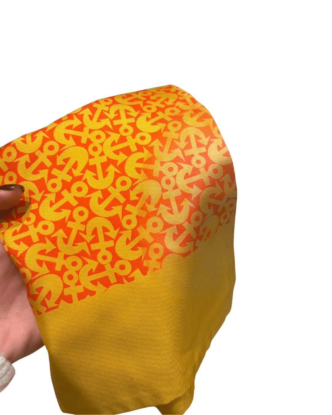 ASCOT HERMES MOTIVO ANCORA GIALLO E ARANCIO