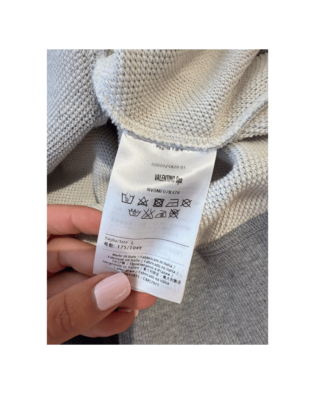 FELPA GRIGIA BICOLORE VALETINO