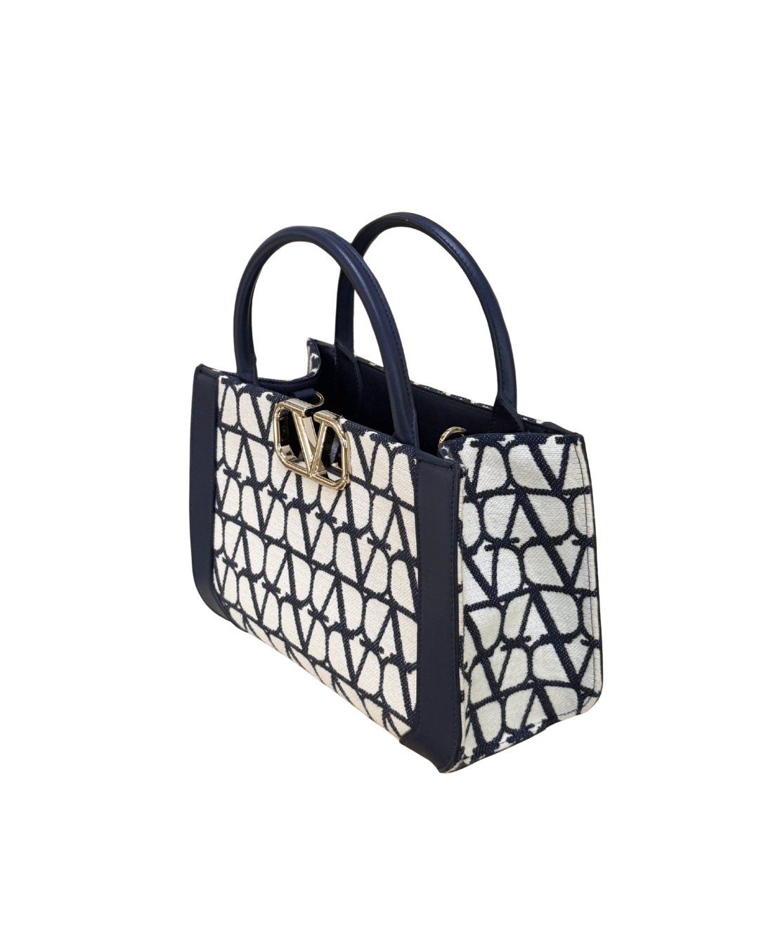 VALENTINO VLOGO SIGNATURE TOTE RIFINITURE BLU