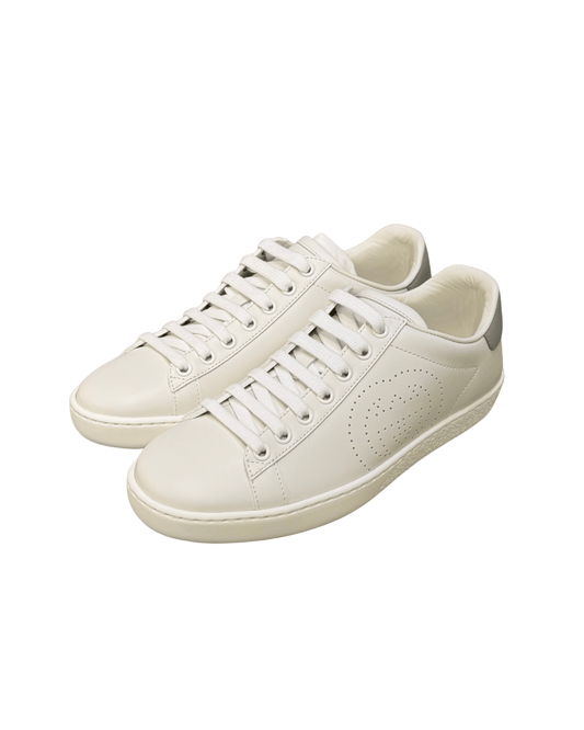 SNEAKERS GUCCI NUOVE ACE BIANCHE INSERTO GRIGIO Nr 36