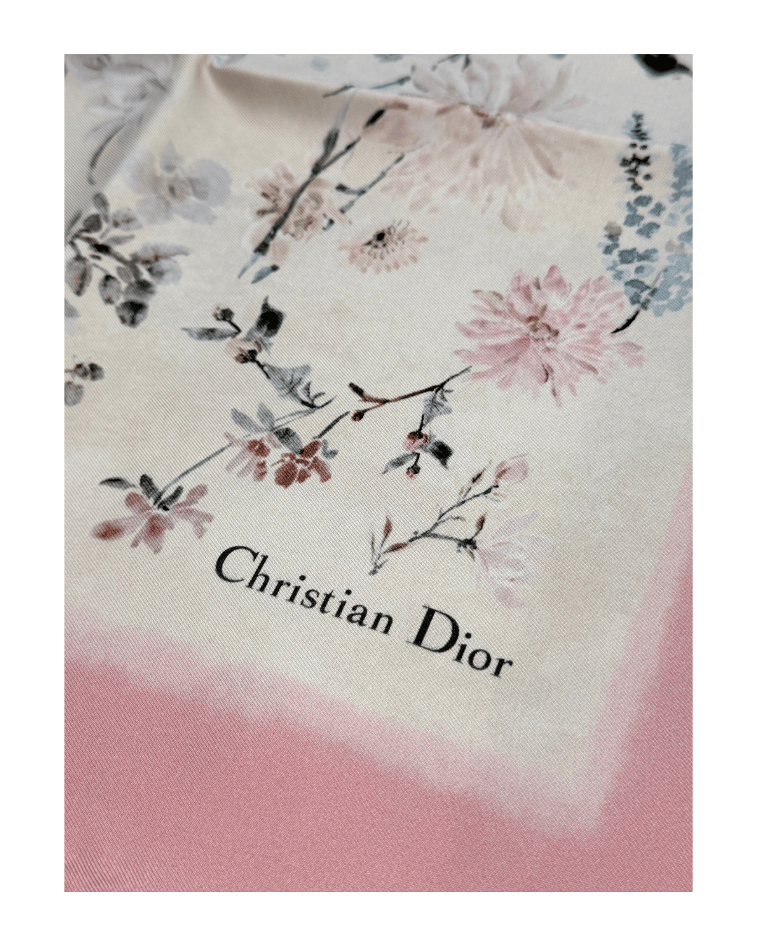 FOULARD DIOR MOTIVO FLOREALE DEGRADE