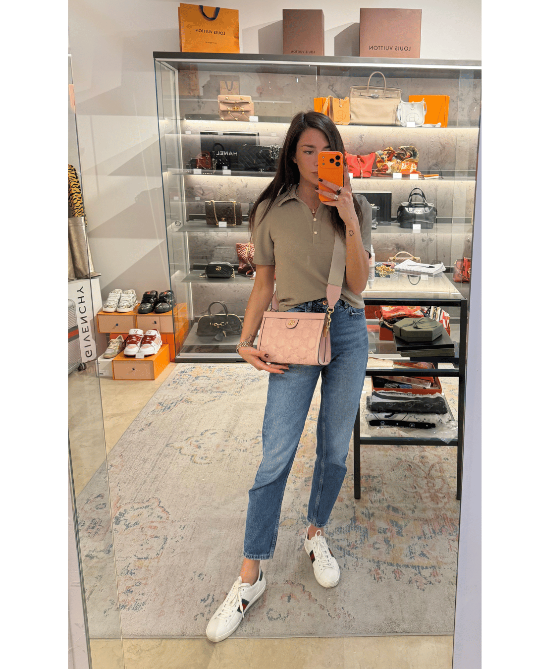 GUCCI PELLE IMPRESSA ROSA CON DUE TRACOLLE