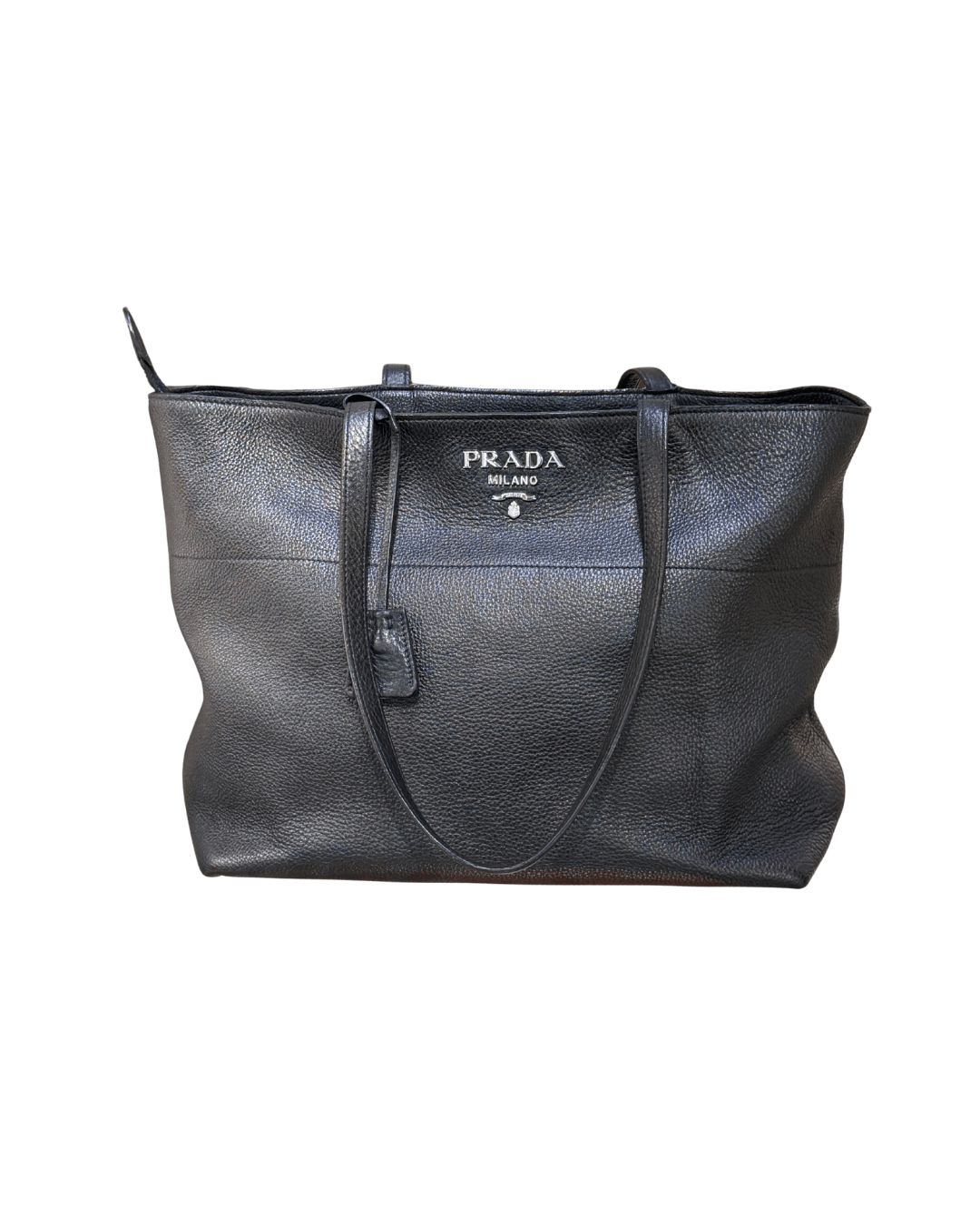 PRADA SHOPPER PELLE NERA MARTELLATA