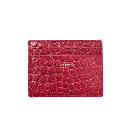 PORTACARTE YSL STAMPA COCCO MAGENTA