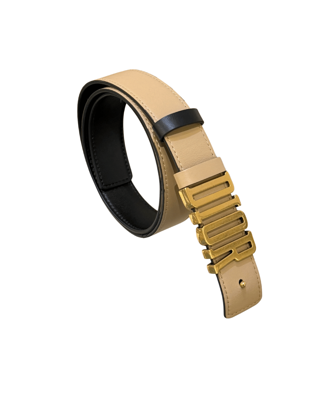 CINTURA DIOR REVERSIBILE BEIGE E NERA