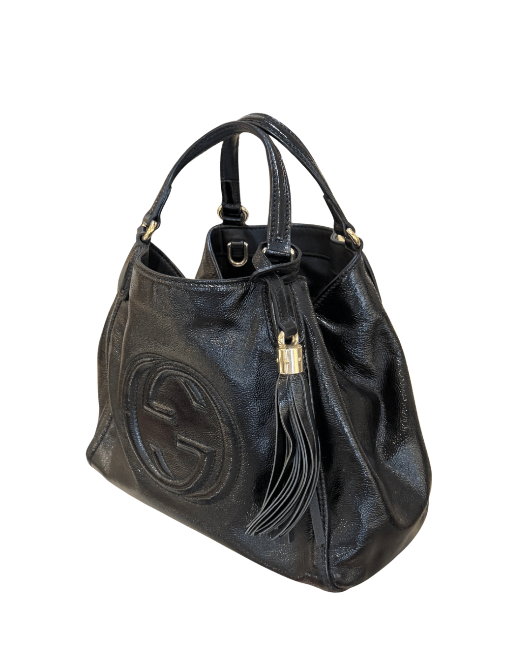 GUCCI SOHO PELLE VERNICIATA NERA