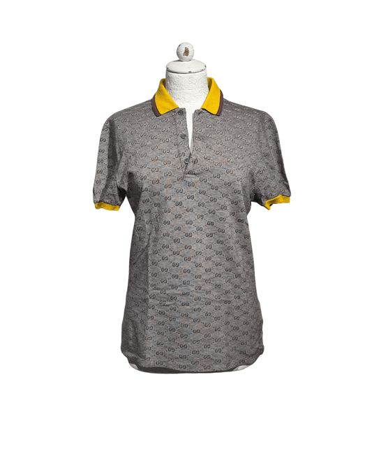 POLO GUCCI GRIGIA COLLETTO OCRA