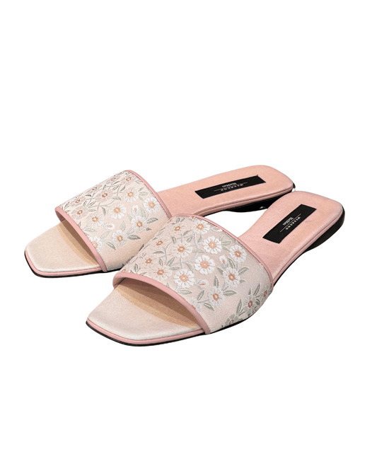 CIABATTINE MAXMARA WEEKEND ROSA CON FIORI Nr37.5