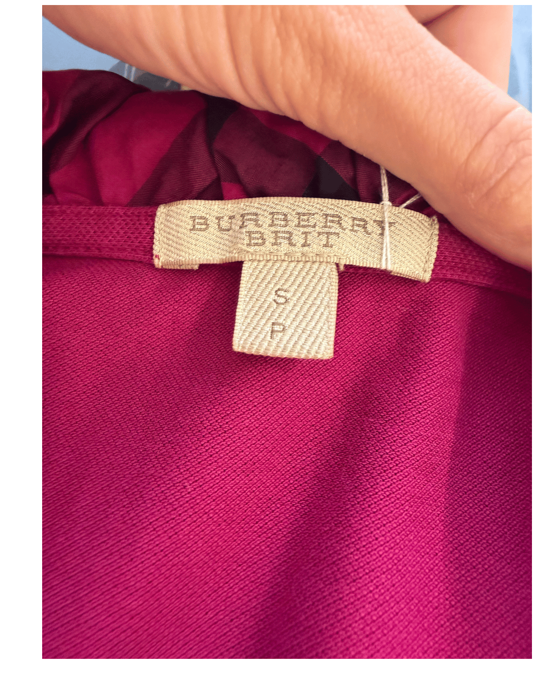 POLO MAGENTA BURBERRY MANICA TRE QUARTI Tx S