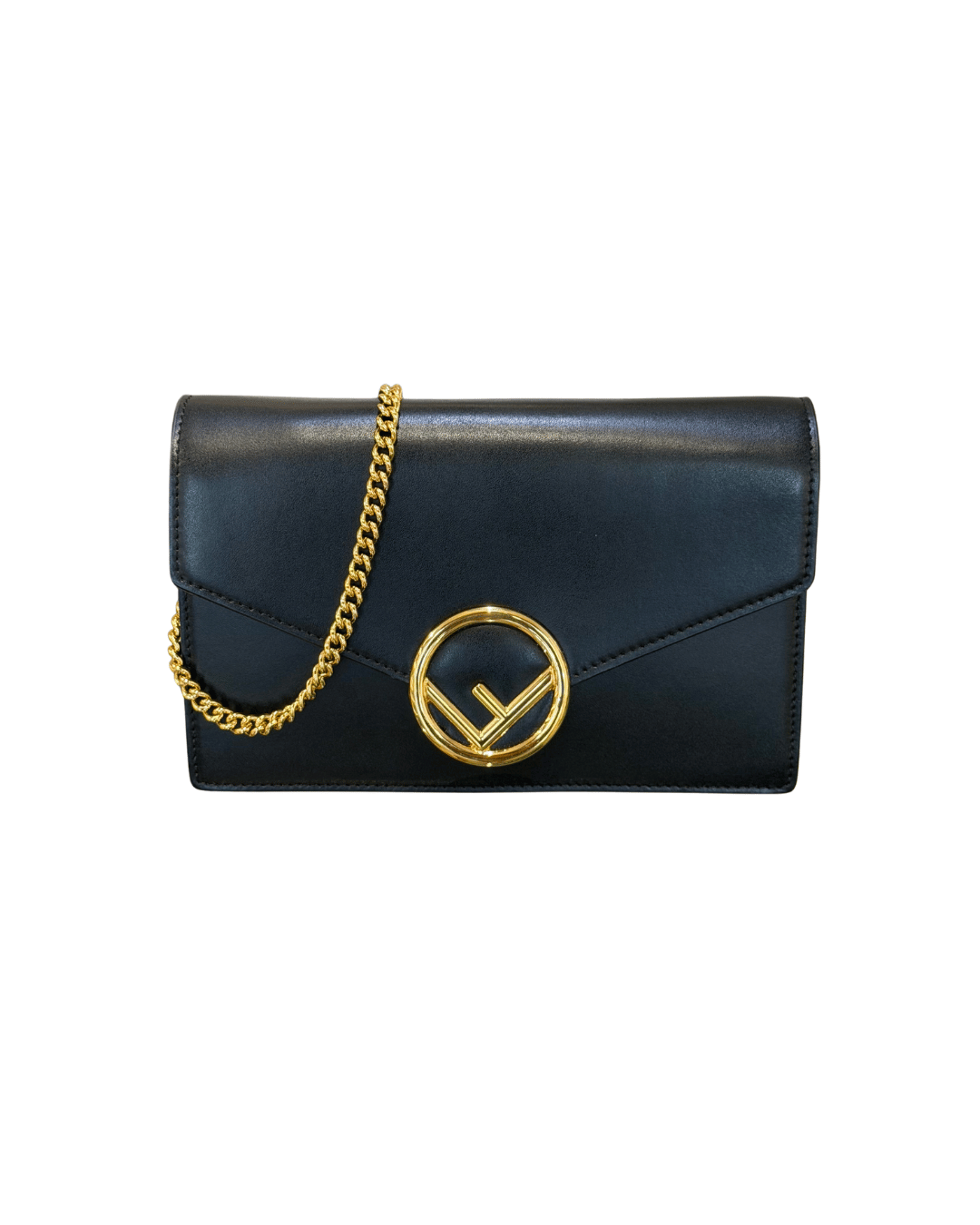 WOC FENDI PELLE LISCIA NERA HARDWARE DORATO