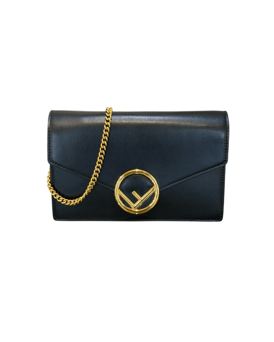 WOC FENDI PELLE LISCIA NERA HARDWARE DORATO
