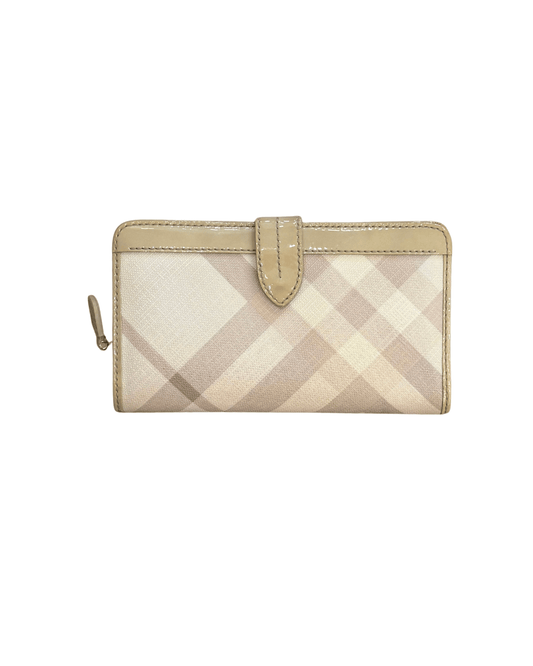 PORTAFOGLIO BURBERRY RIFINITURE BEIGE VERNICE