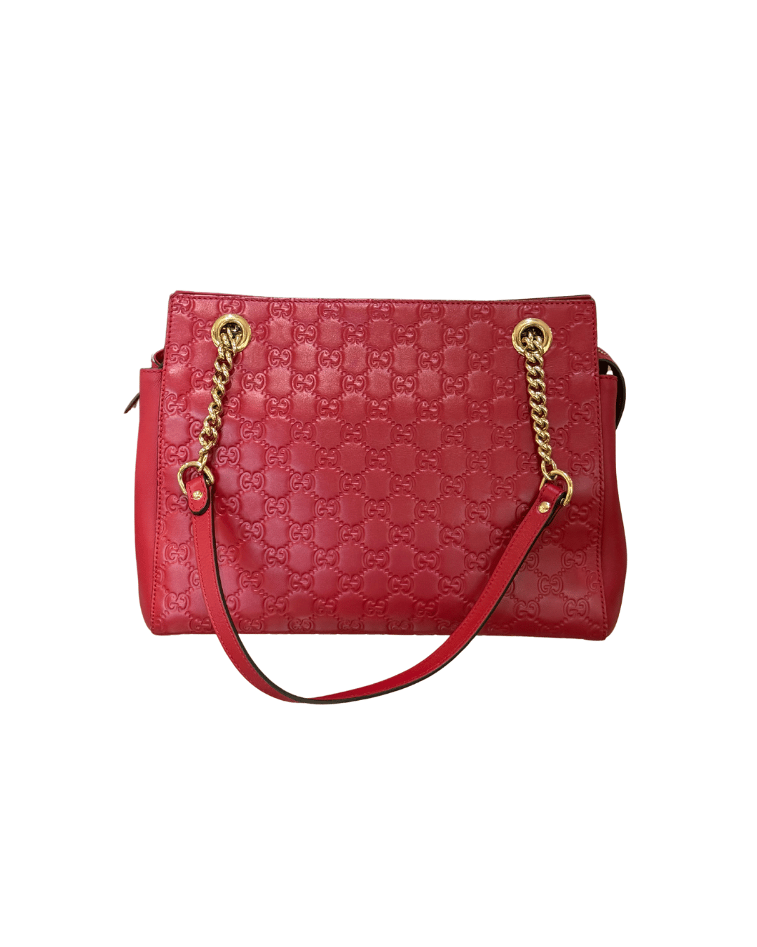 BORSA GUCCI GUCCISSIMA ROSSA MANICI DORATI