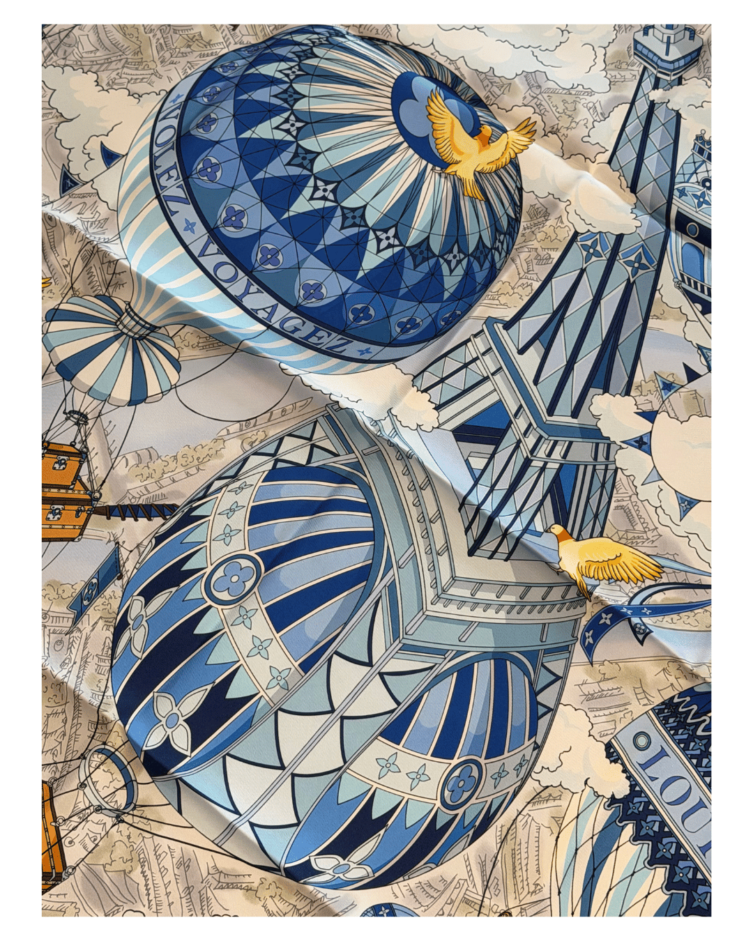 FOULARD LOUIS VUITTON FROM THE CLOUD 90 TONI BLU