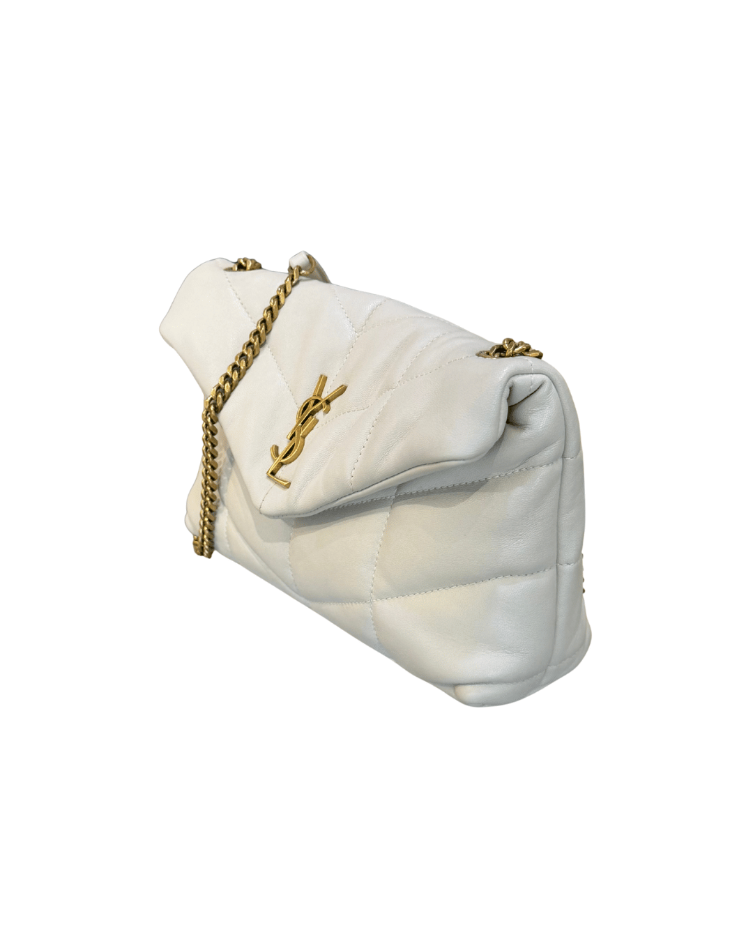 PUFFER TOY YSL AVORIO METALLERIA DORATA