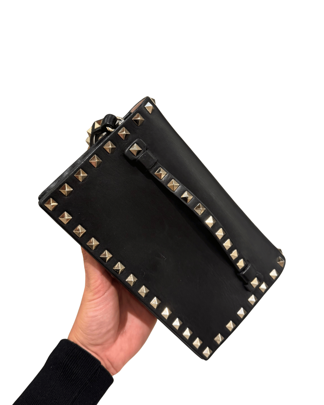 POCHETTE SMALL ROCKSTUD NERA CON BORCHIE VALENTINO GARAVANI