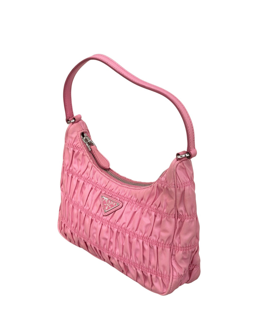 PRADA IN NYLON ROSA TESSUTO GAUFRE