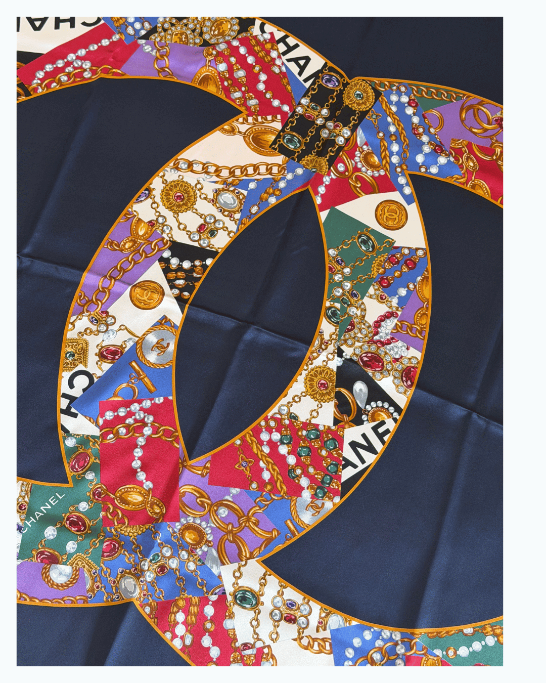 FOULARD CHANEL BLU NAVY logo CC