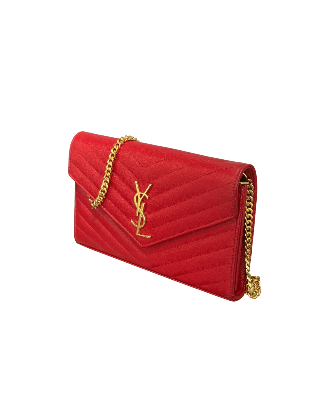 CASSANDRA YSL PELLE GRAIN DE POUDRE ROSSA