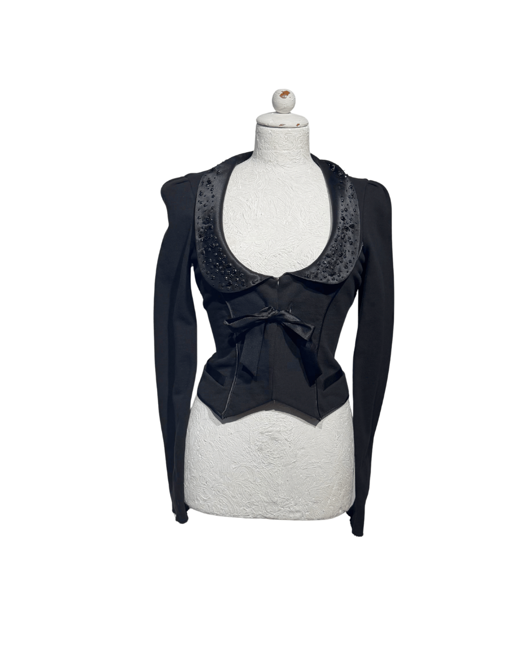 GIACCA CORTA NERA MAXMARA CON PIETRE Tg S