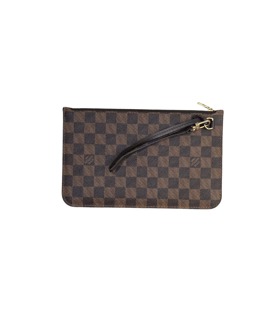 POCHETTE PIATTA DAMIER EBENE INTERNO ROSSO