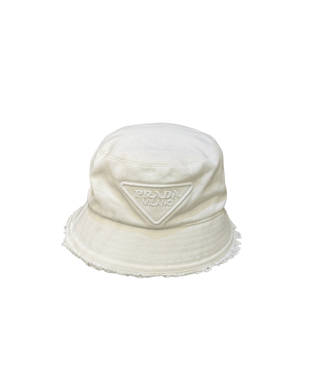 CAPPELLO BUCKET PRADA BIANCO RICAMO