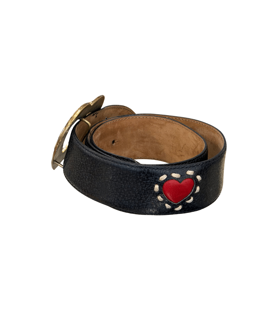 CINTURA MOSCHINO NERA CON CUORI 75