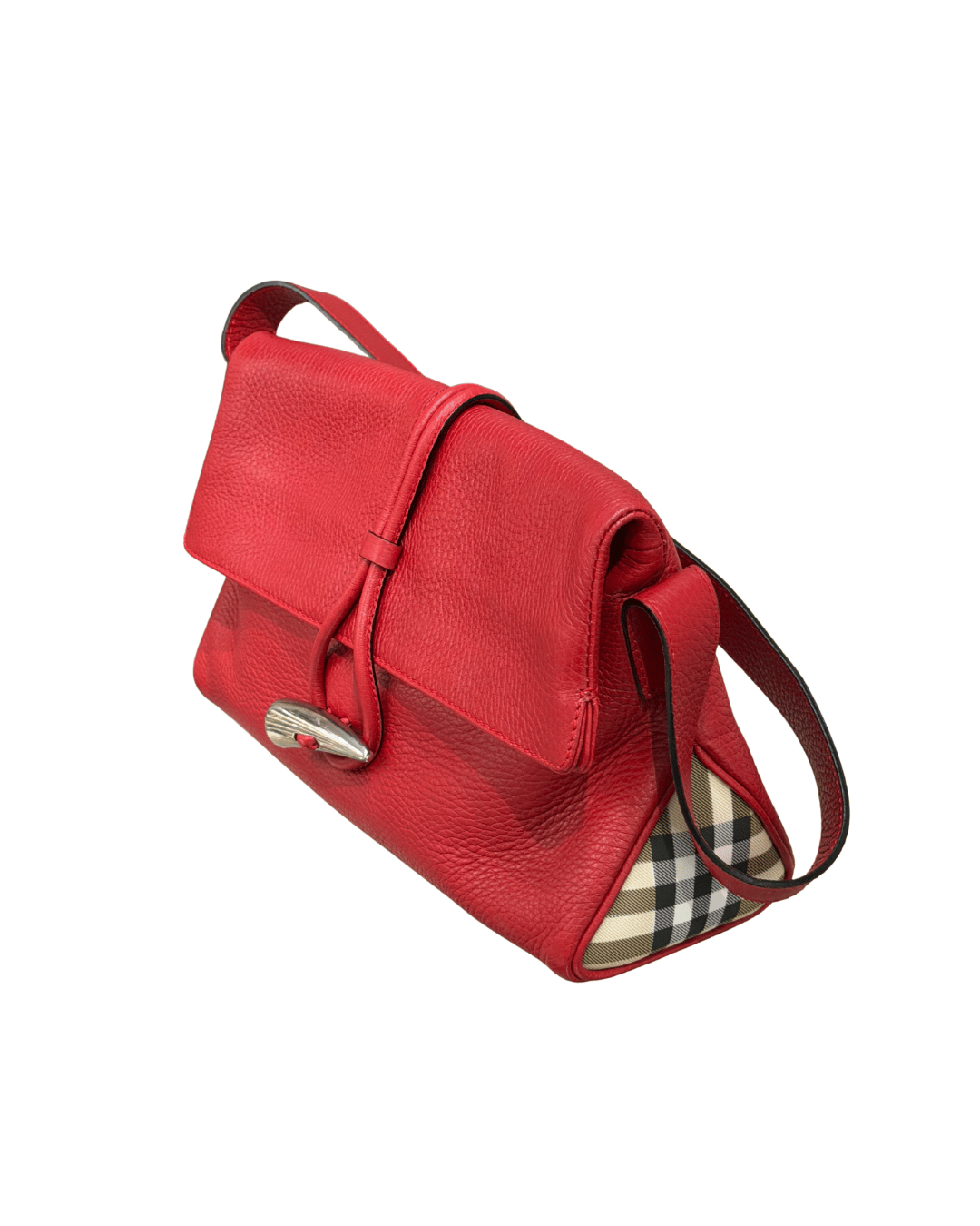 BURBERRY A SPALLA IN PELLE ROSSA
