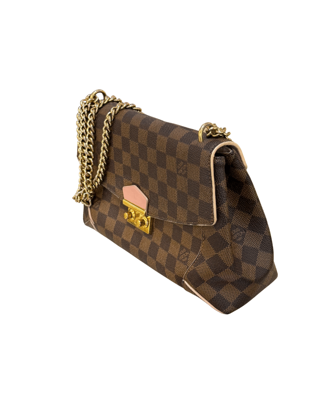 CAISSA CLUTCH DAMIER EBENE RIFINITURE ROSA