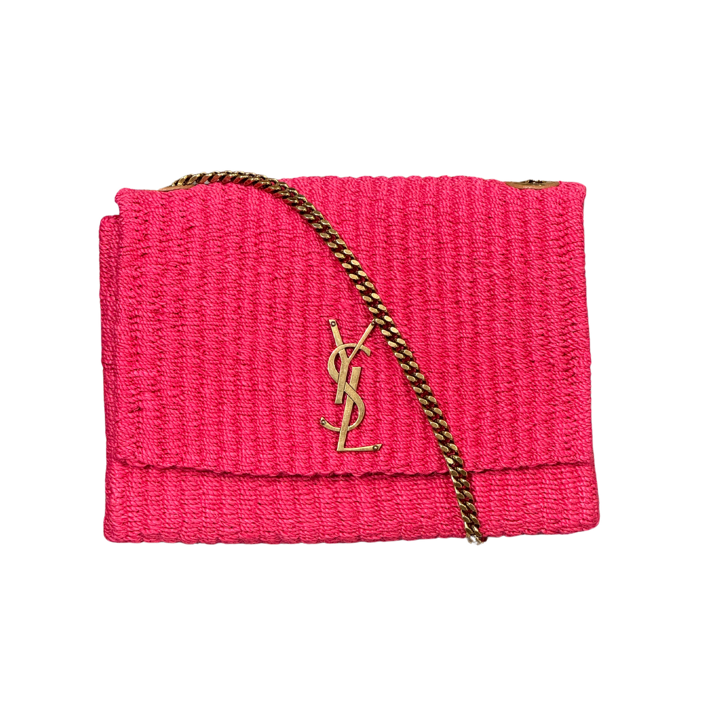 YSL KATE RAFFIA FUCSIA