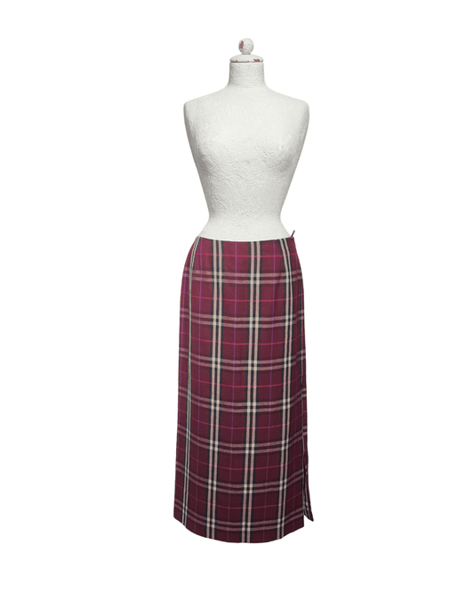 GONNA MIDI IN LANA TARTAN BURBERRY