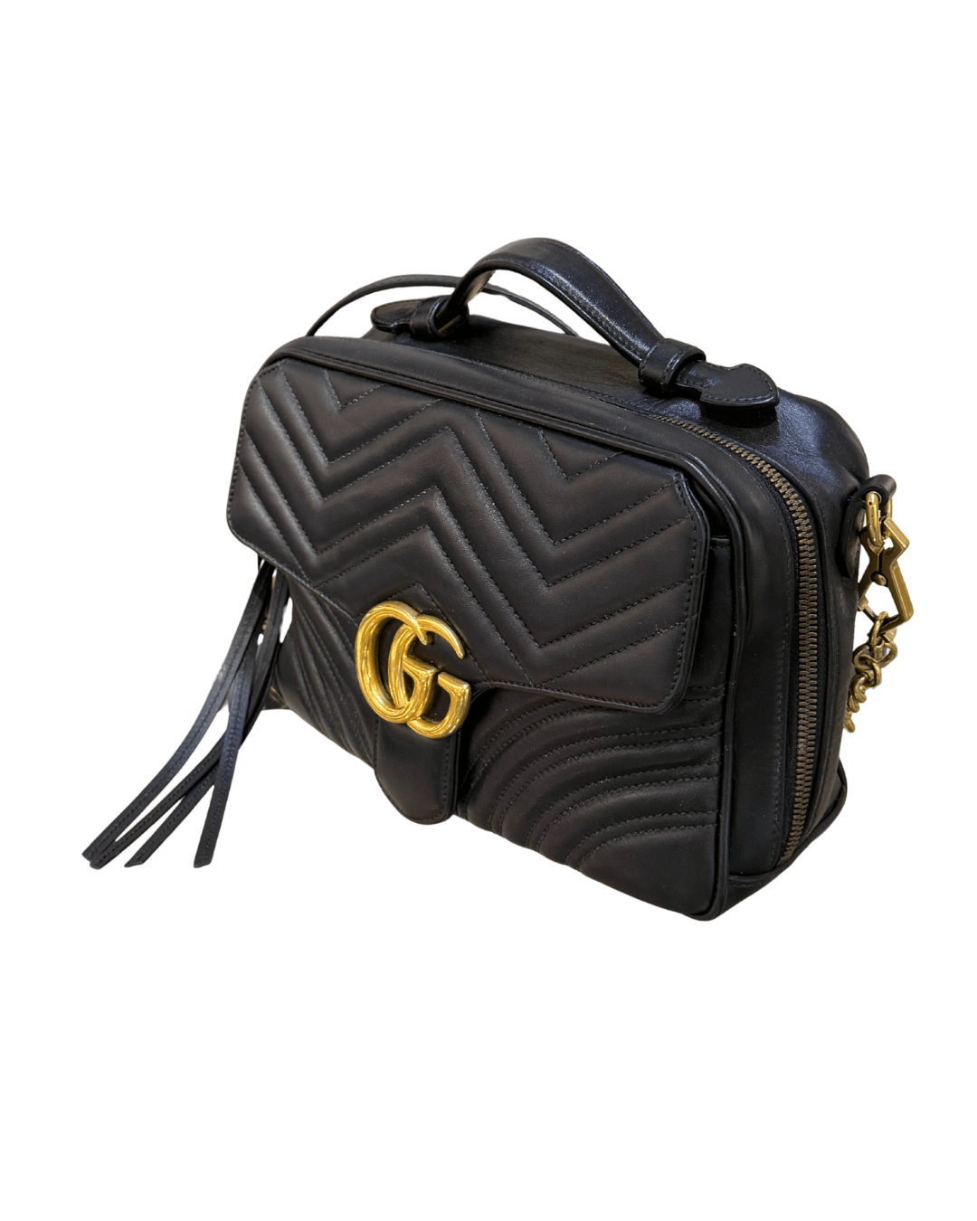 GUCCI MARMONT NERA TOP HANDLE BAG