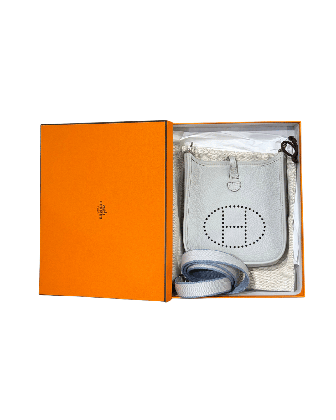 MINI EVELYNE HERMES AZZURRA CARTA DA ZUCCHERO