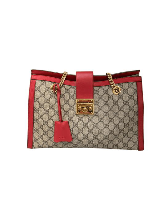 GUCCI PADLOCK A SPALLA RIFINITURE ROSSE