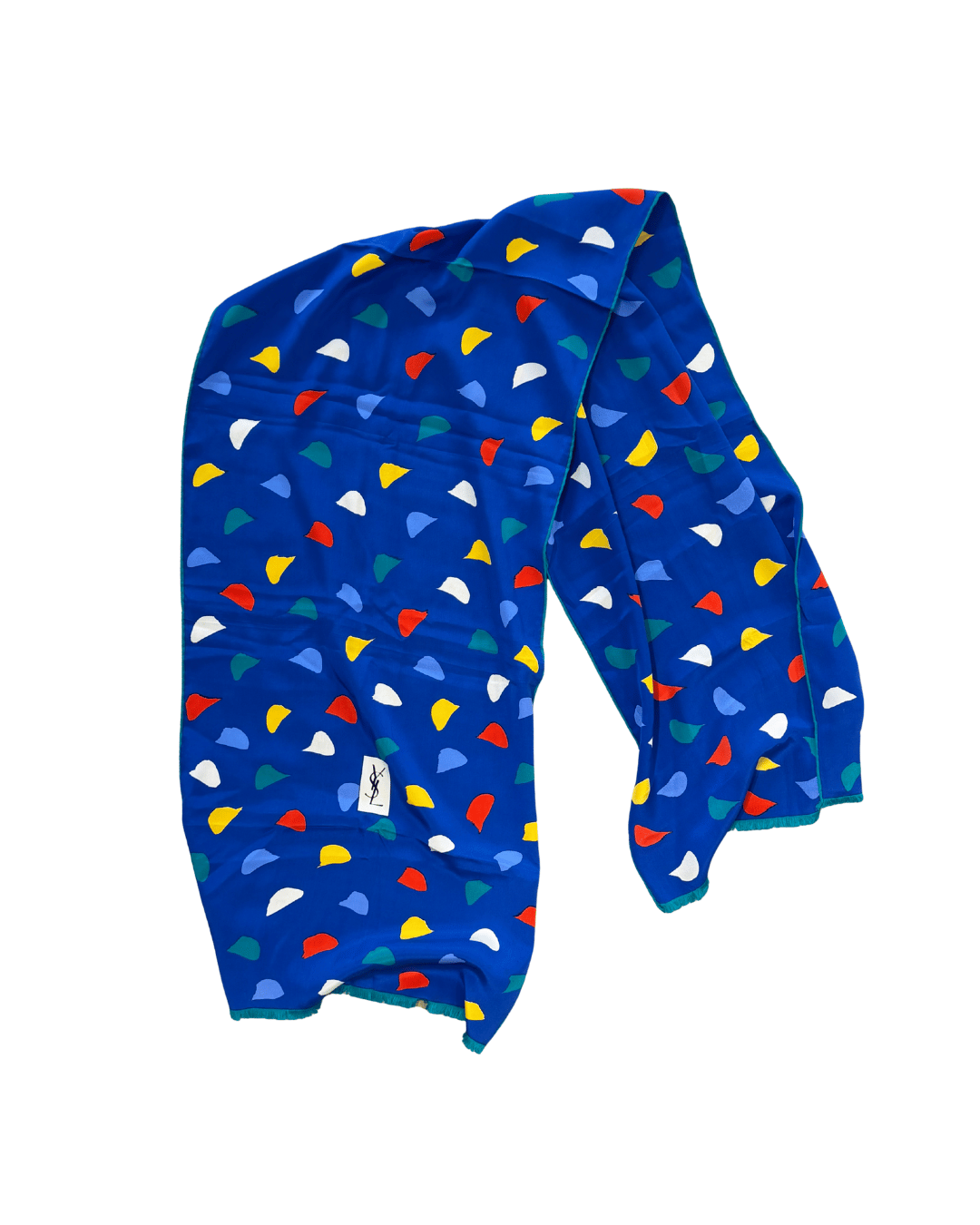 FOULARD VINTAGE YSL SETA BLU ELETTRICO