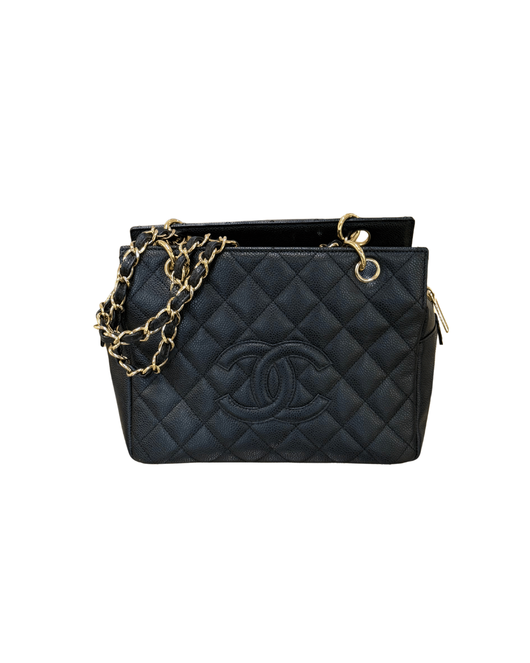 CHANEL PETIT TIMLESS SHOPPER NERA HARDWARE DORATO