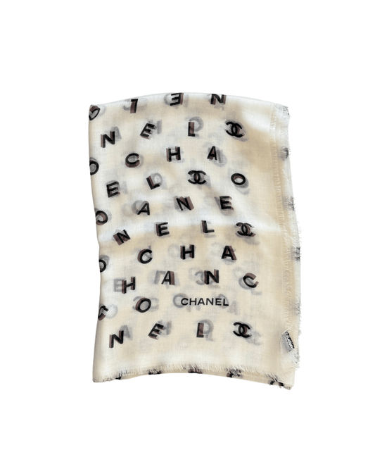 STOLA CHANEL BIANCA E NERA CASHMERE E SETA