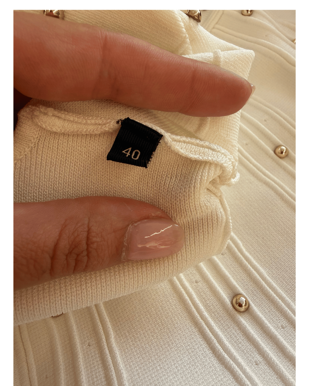ABITO IN MAGLIA AVORIO CON BORCHIE ELISABETTA FRANCHI Tg 40